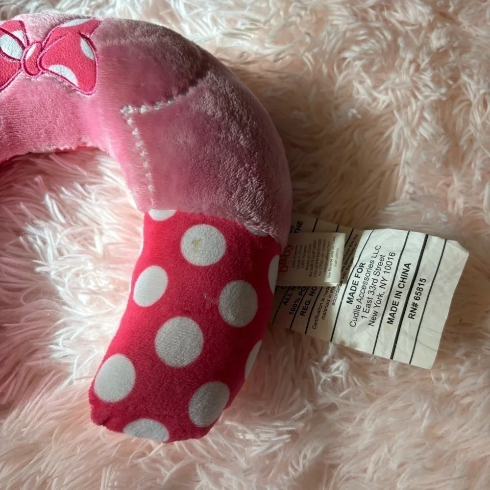 Disney Minnie Mouse Pink Polka Dot Travel Neck Pillow
